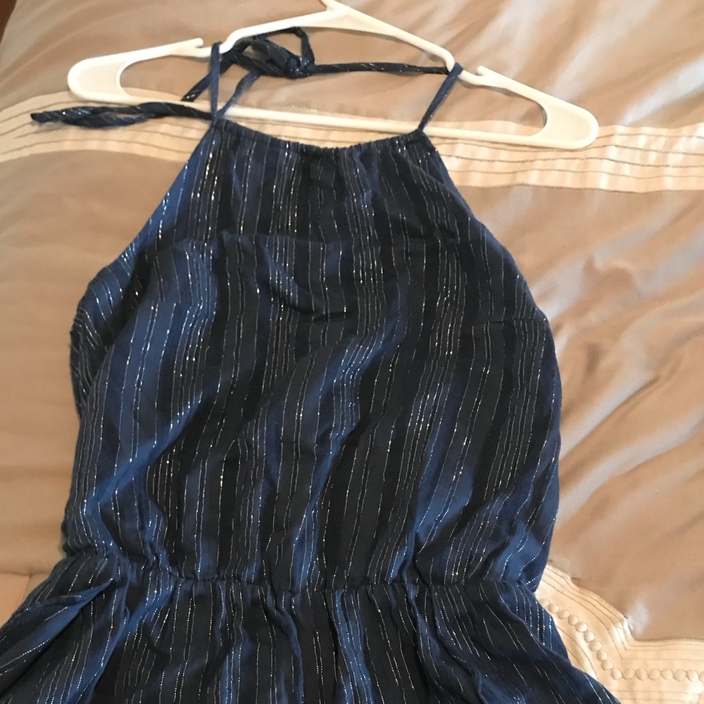 Dark blue with tinsel romper
